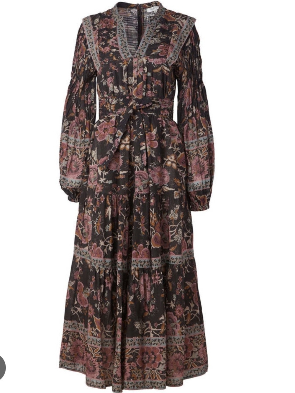 Sea New York Tess Dress Floral Midi Maxi Long Sleeve Dress Size XS NWT